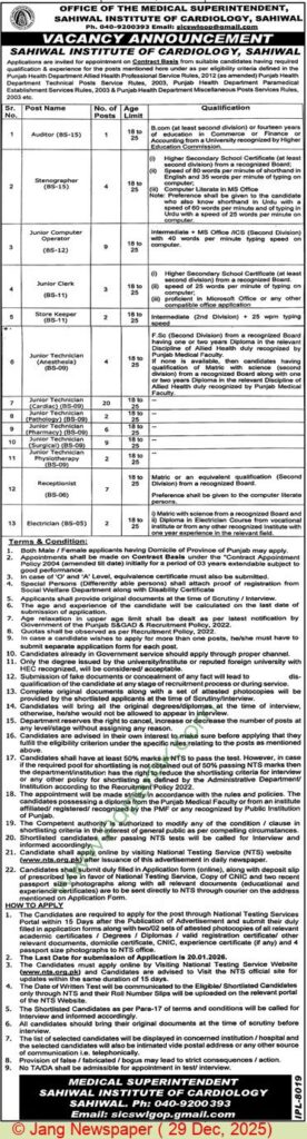 NTS JOBS government jobs in pakistan